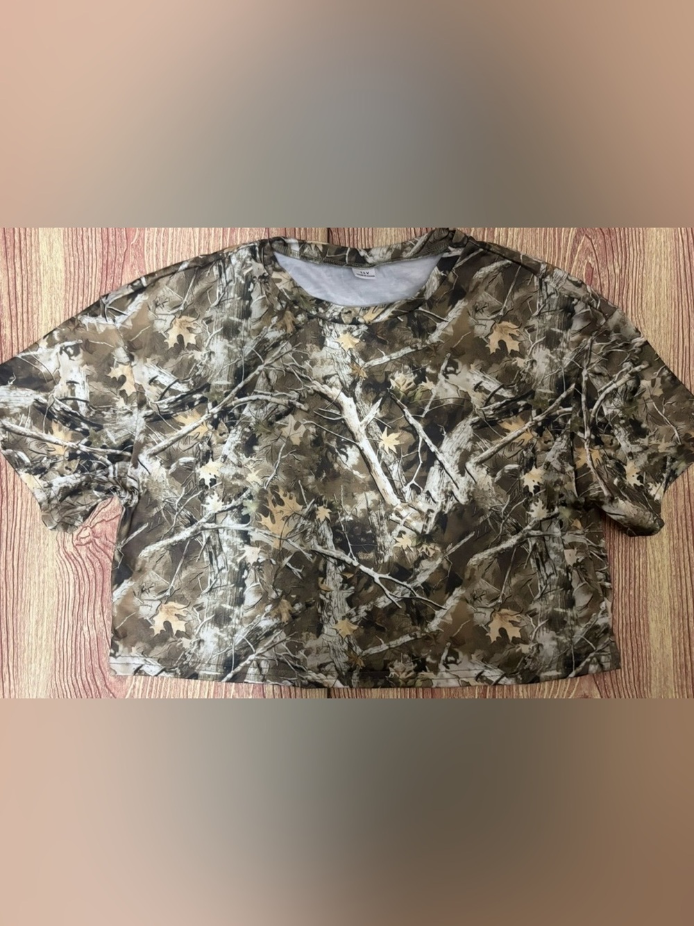 SHEIN Short Sleeve Camouflage Tee in Brown and Green